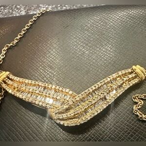 New XL 1 Ct Natural Diamond Necklace 10K solid gold filled 925 sterling silver